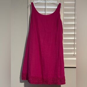 Eileen Fisher - Fuchsia Sleeveless Tank Dress with Ruffled Hem